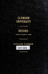 Clemson Catalog, Vol 52