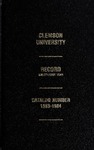 Clemson Catalog, Vol 58
