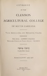 Clemson Catalog, 1904-1905, Volume unknown by Clemson University
