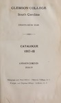 Clemson Catalog, 1917-1918, Volume unknown