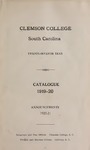 Clemson Catalog, 1919-1920, Volume unknown by Clemson University