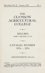 Clemson Catalog, 1934-1935, Volume 10