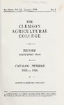 Clemson Catalog, 1935-1936, Volume 11