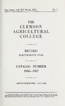 Clemson Catalog, 1936-1937, Volume 12 by Clemson University