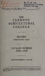 Clemson Catalog, 1938-1939, Volume 14 by Clemson University