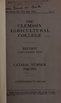 Clemson Catalog, 1940-1941, Volume 16 by Clemson University