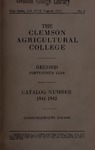 Clemson Catalog, 1941-1942, Volume 17 by Clemson University