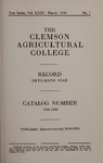 Clemson Catalog, 1948-1949, Volume 24 by Clemson University