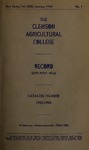 Clemson Catalog, 1953-1954, Volume 29