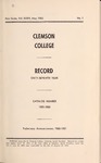 Clemson Catalog, 1959-1960, Volume 35 by Clemson University
