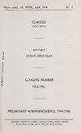 Clemson Catalog, 1963-1964, Volume 39 by Clemson University