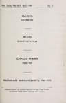 Clemson Catalog, 1968-1969, Volume 44 by Clemson University