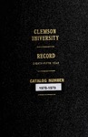 Clemson Catalog, 1978-1979, Volume 53 by Clemson University