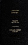 Clemson Catalog, 1983-1984, Volume 58 by Clemson University