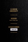 Clemson Catalog, 1986-1987, Volume 61