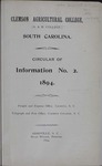 Clemson Catalog, 1894, No. 2