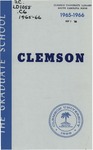 Clemson Graduate School Catalog, 1965-1966 by Clemson University