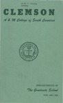 Clemson Graduate School Catalog, 1955-1956 by Clemson University