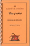 The Clemson A&M College Class of 1939 Reunion Program 1974-1994 by Clemson University