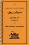 Clemson A&M College Class of 1939 Reunion Program 1997 by Clemson University