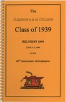 Clemson A&M College Class of 1939 Reunion Program 1999 by Clemson University