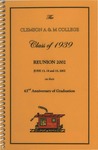 Clemson A&M College Class of 1939 Reunion Program 2002