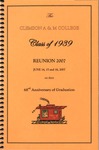 Clemson A&M College Class of 1939 Reunion Program 2007